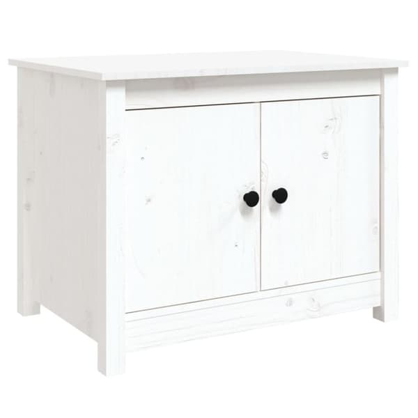 vidaXL Salongbord hvit 71x49x55 cm heltre furu