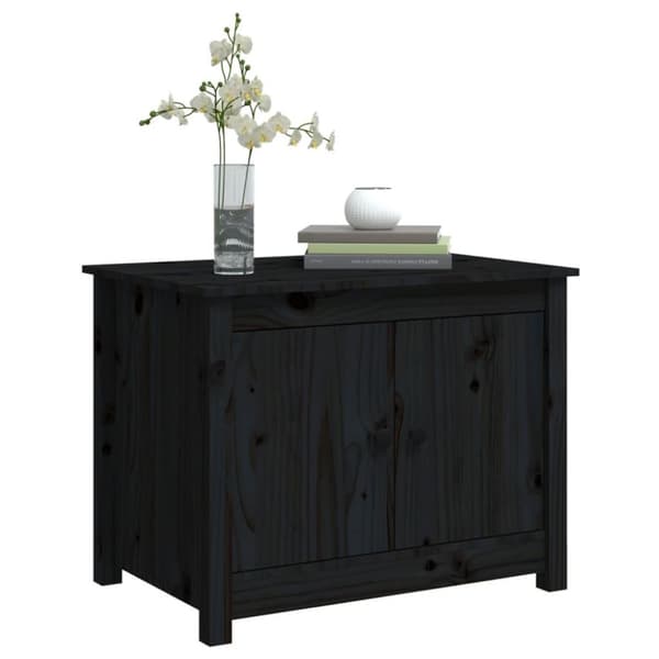 vidaXL Salongbord svart 71x49x55 cm heltre furu