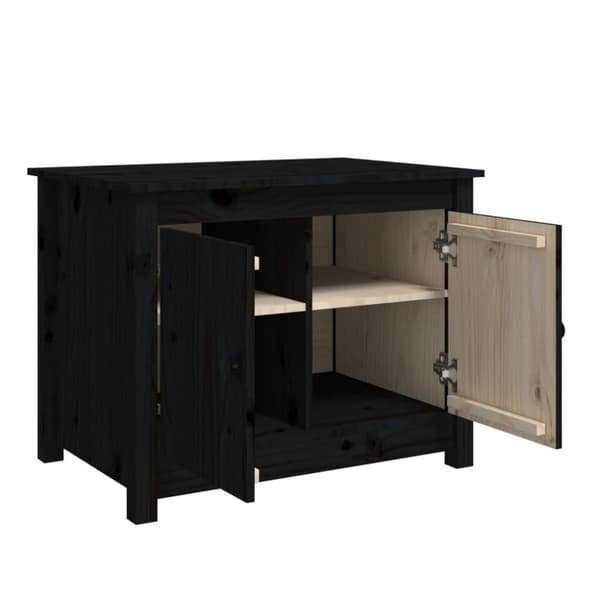vidaXL Salongbord svart 71x49x55 cm heltre furu