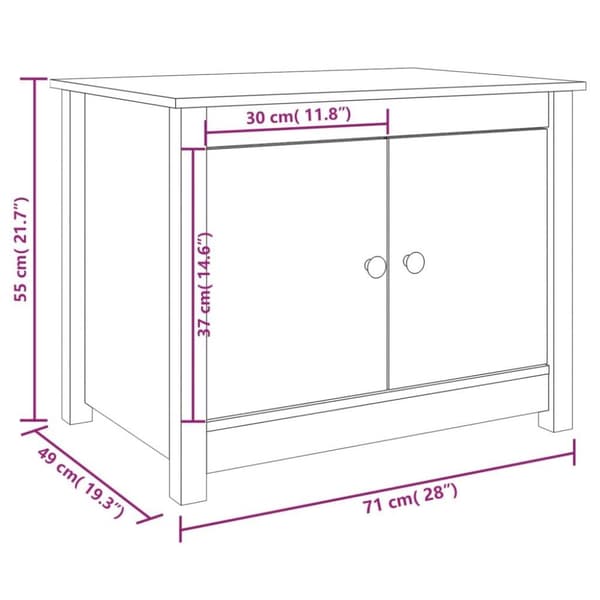 vidaXL Salongbord svart 71x49x55 cm heltre furu