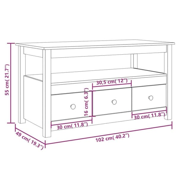 vidaXL Soffbord 102x49x55 cm massiv furu