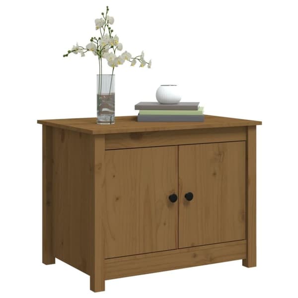 vidaXL Salongbord honningbrun 71x49x55 cm heltre furu