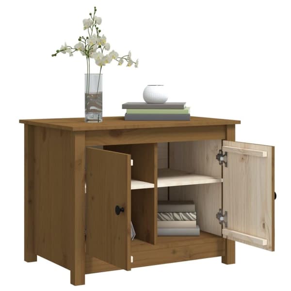 vidaXL Salongbord honningbrun 71x49x55 cm heltre furu