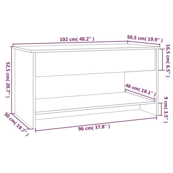 vidaXL sofabord 102x50x52,5 cm konstrueret træ hvid