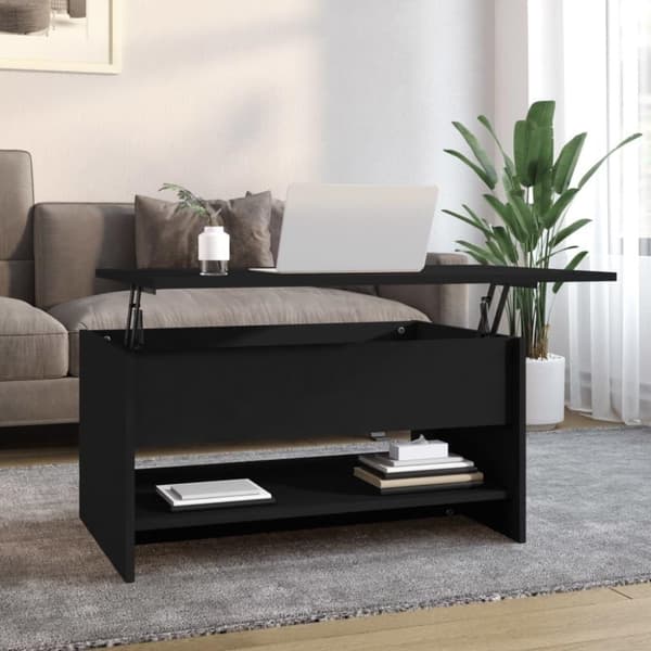 vidaXL sofabord 80x50x40 cm konstrueret træ sort