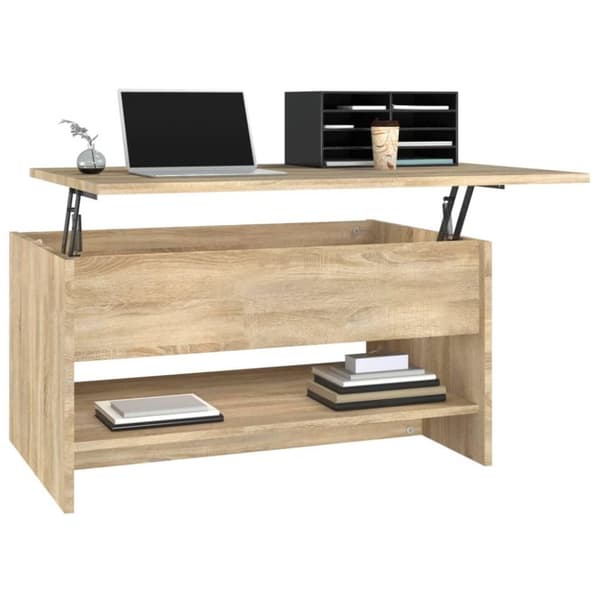 vidaXL sofabord 80x50x40 cm konstrueret træ sonoma-eg