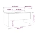 Miniatyrbillede 8 af 10: vidaXL sofabord 102x50,5x46,5 cm konstrueret træ sort