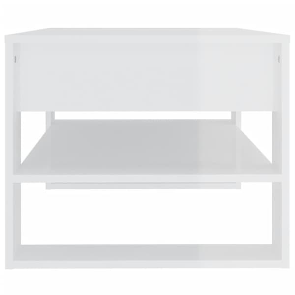 vidaXL sofabord 102x55x45 cm konstrueret træ hvid højglans