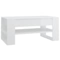 Miniatyrbillede 2 af 8: vidaXL sofabord 102x55x45 cm konstrueret træ hvid højglans