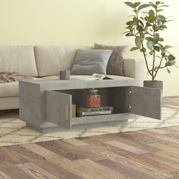 vidaXL Sohvapöytä betoninharmaa 102x50x45 cm tekninen puu