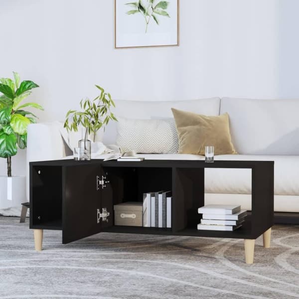 vidaXL sofabord 102x50x40 cm konstrueret træ sort