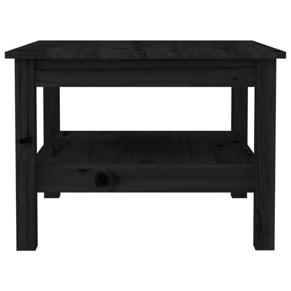 vidaXL sofabord 55x55x40 cm massivt fyrretræ sort