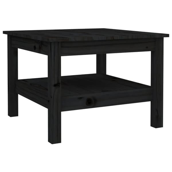 vidaXL sofabord 55x55x40 cm massivt fyrretræ sort