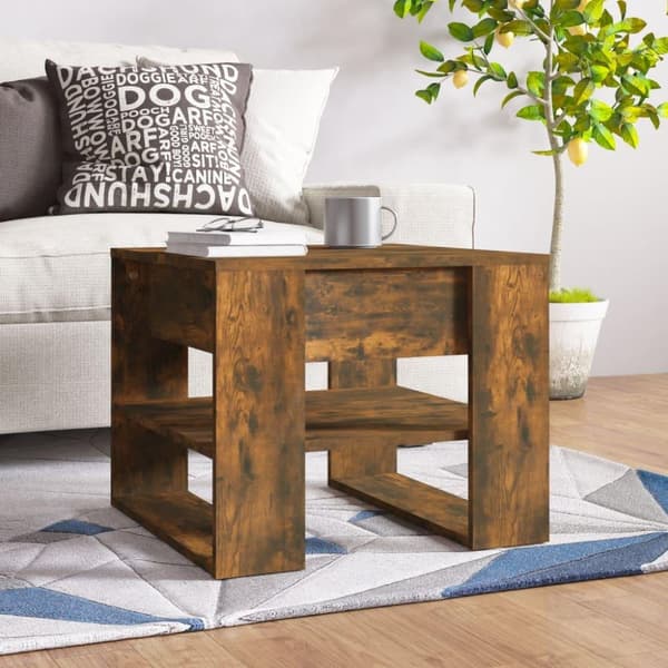 vidaXL sofabord 55,5x55x45 cm konstrueret træ røget egetræsfarve