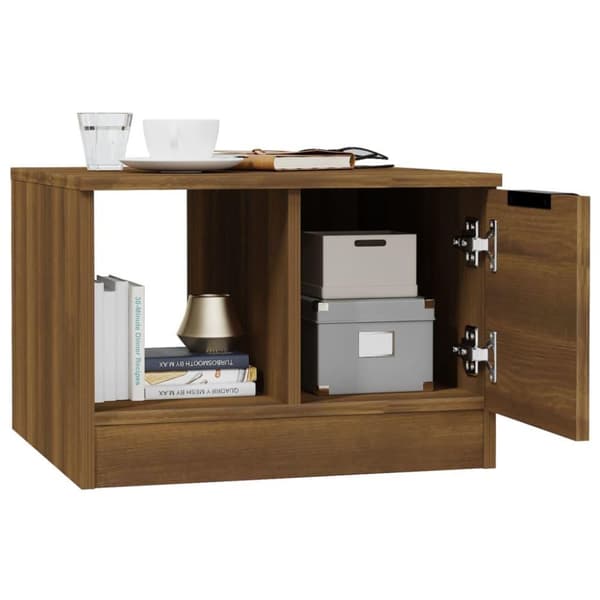 vidaXL sofabord 50x50x36 cm konstrueret træ brun egetræ