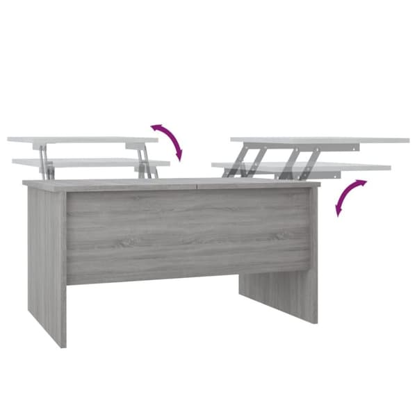 vidaXL sofabord 80x50x42,5 cm konstrueret træ grå sonoma-eg