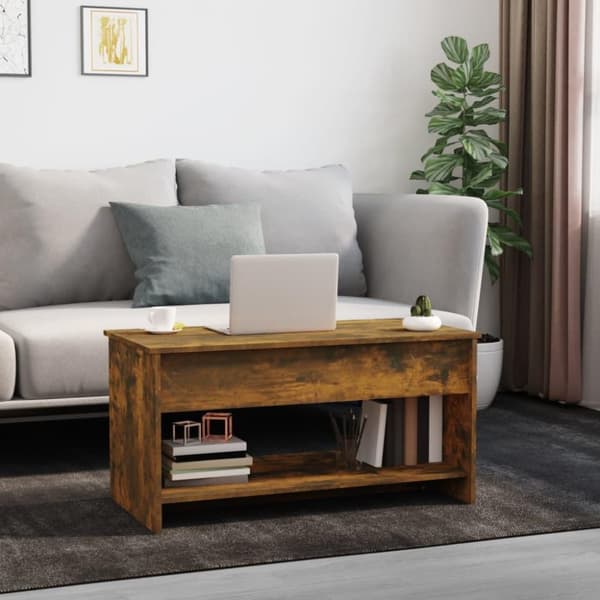 vidaXL sofabord 102x50x52,5 cm konstrueret træ røget egetræsfarve