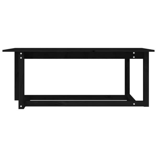 vidaXL sofabord 110x55x45 cm massivt fyrretræ sort