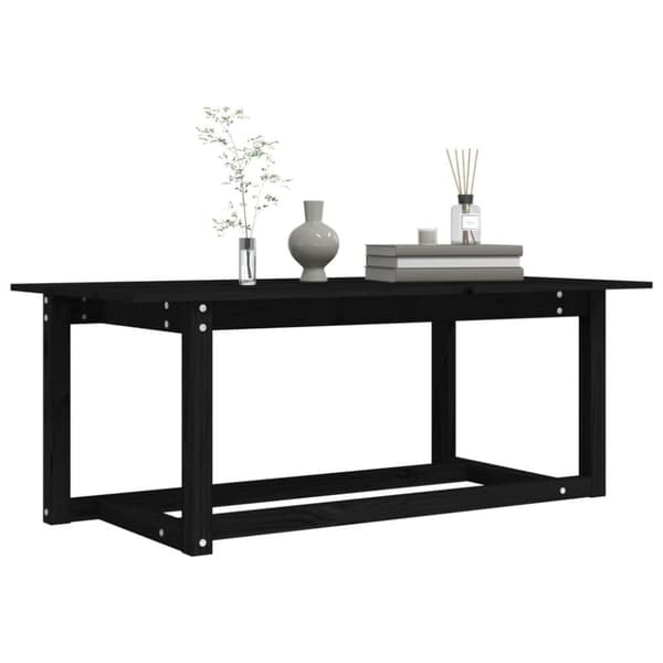 vidaXL sofabord 110x55x45 cm massivt fyrretræ sort