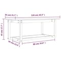 Miniatyrbillede 8 af 9: vidaXL sofabord 110x55x45 cm massivt fyrretræ sort