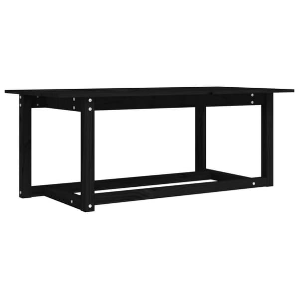 vidaXL sofabord 110x55x45 cm massivt fyrretræ sort