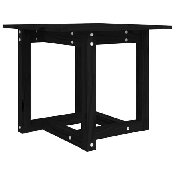 vidaXL sofabord 50x50x45 cm massivt fyrretræ sort