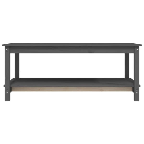 vidaXL sofabord 110x55x45 cm massivt fyrretræ grå