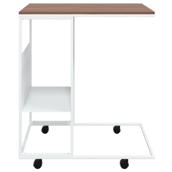 vidaXL Sidebord med hjul hvit 55x36x63,5 cm konstruert tre