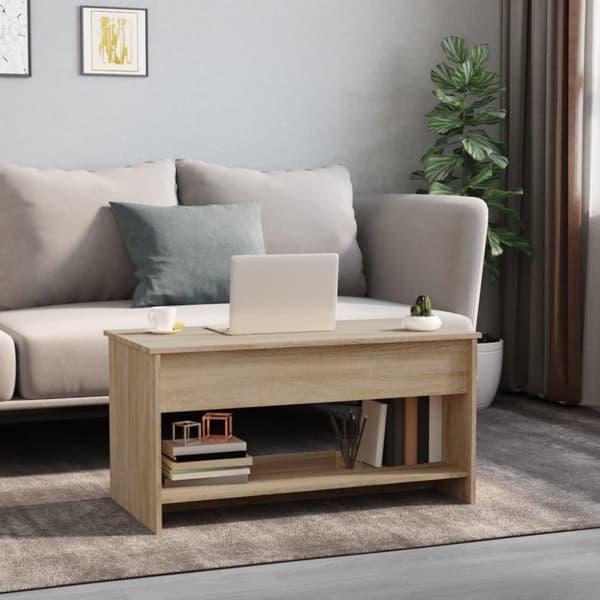 vidaXL Soffbord sonoma-ek 102x50x52,5 cm konstruerat trä