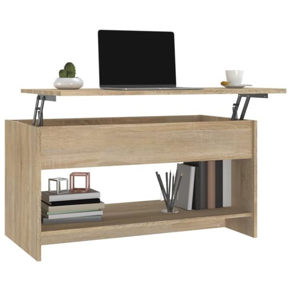 vidaXL Soffbord sonoma-ek 102x50x52,5 cm konstruerat trä