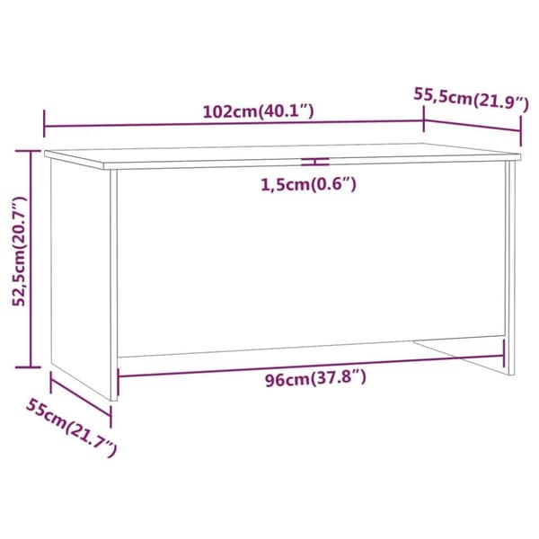 vidaXL Salongbord svart 102x55,5x52,5 cm konstruert tre