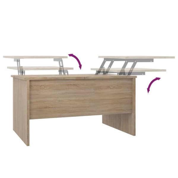 vidaXL Salongbord sonoma eik 80x50x42,5 cm konstruert tre