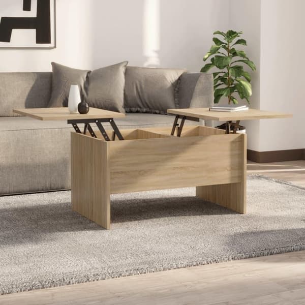 vidaXL Salongbord sonoma eik 80x50x42,5 cm konstruert tre