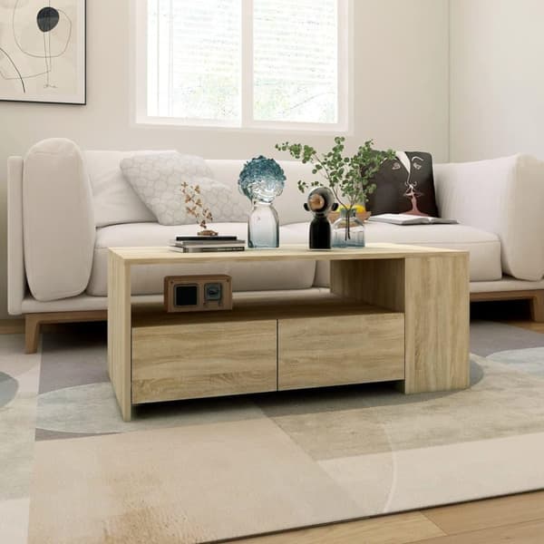 vidaXL Salongbord sonoma eik 102x55x42 cm konstruert tre