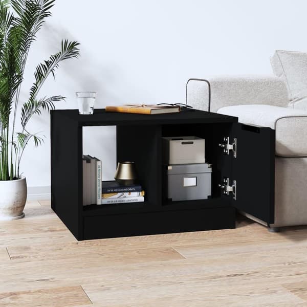 vidaXL Salongbord svart 50x50x36 cm konstruert tre