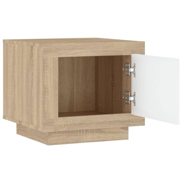 vidaXL Soffbord vit och sonoma-ek 51x50x45 cm konstruerat trä