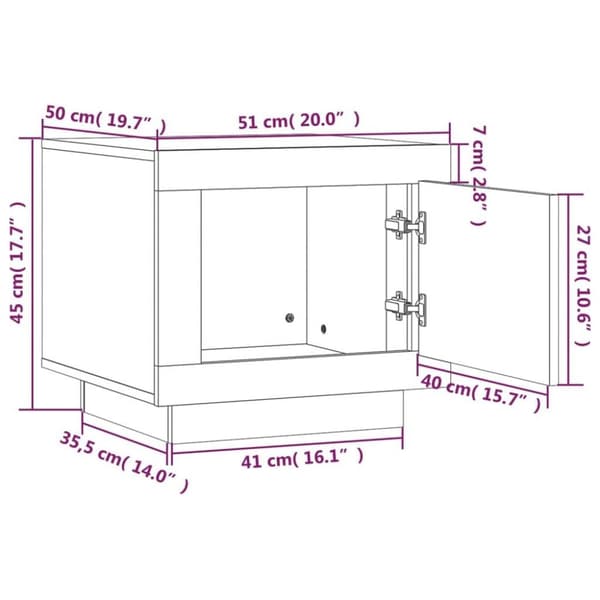 vidaXL Soffbord vit 51x50x45 cm konstruerat trä