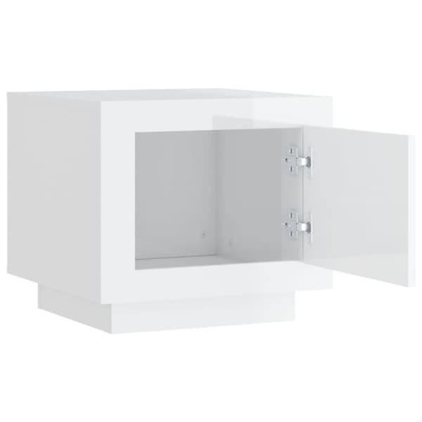 vidaXL Salongbord høyglans hvit 51x50x45 cm konstruert tre