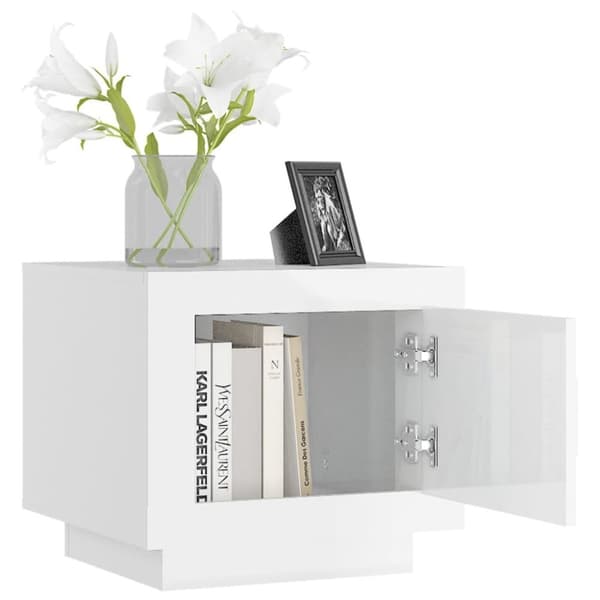 vidaXL Salongbord høyglans hvit 51x50x45 cm konstruert tre