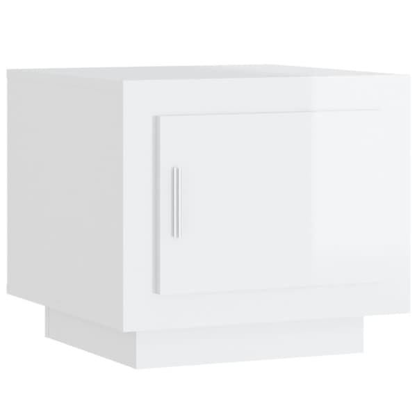 vidaXL Salongbord høyglans hvit 51x50x45 cm konstruert tre
