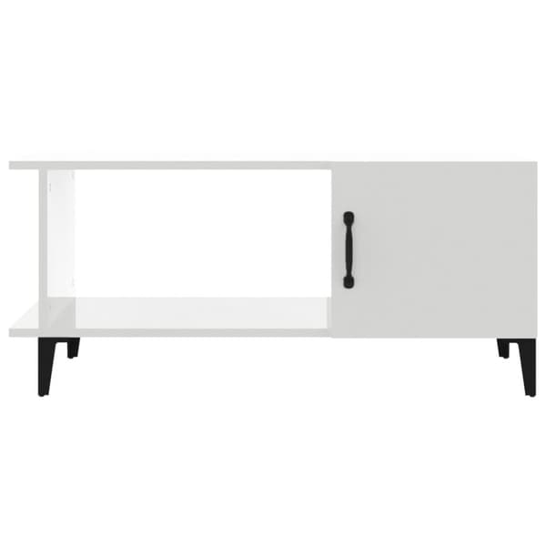 vidaXL Salongbord høyglans hvit 90x50x40 cm konstruert tre