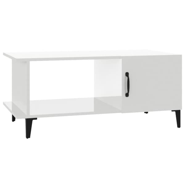 vidaXL Salongbord høyglans hvit 90x50x40 cm konstruert tre