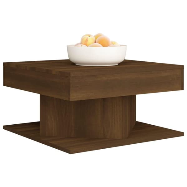vidaXL Salongbord brun eik 57x57x30 cm konstruert tre