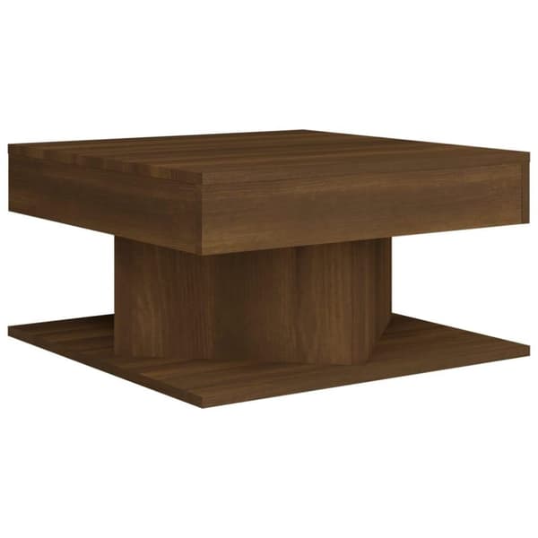 vidaXL Salongbord brun eik 57x57x30 cm konstruert tre