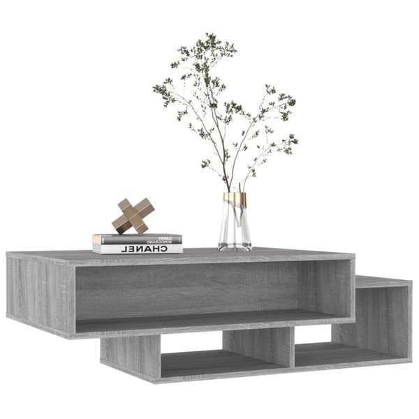 vidaXL Soffbord grå sonoma-ek 105x55x32 cm konstruerat trä