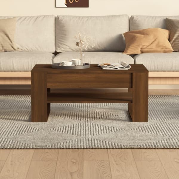 vidaXL Salongbord brun eik 102x55x45 cm konstruert tre
