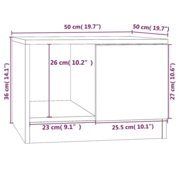 vidaXL Salongbord grå sonoma 50x50x36 cm konstruert tre
