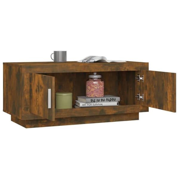 vidaXL Salongbord røkt eik 102x50x45 cm konstruert tre
