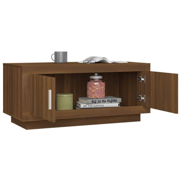 vidaXL Salongbord brun eik 102x50x45 cm konstruert tre