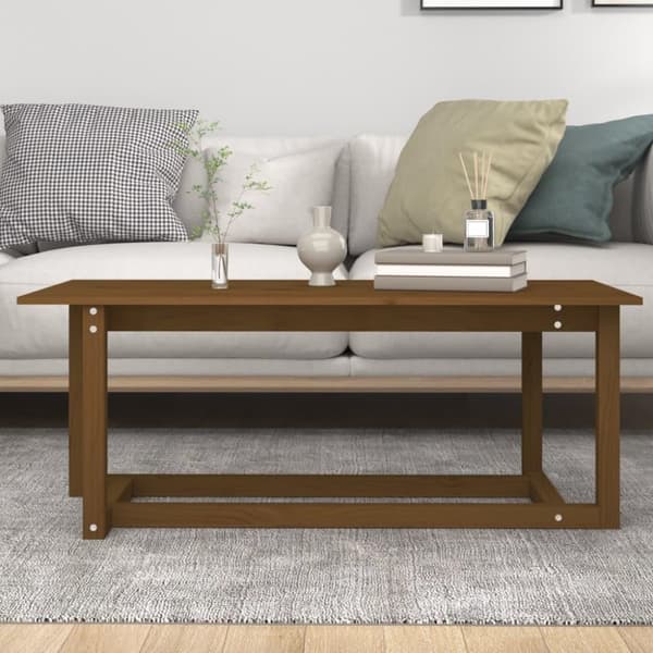 vidaXL Soffbord honungsbrun 110x55x45 cm massiv furu